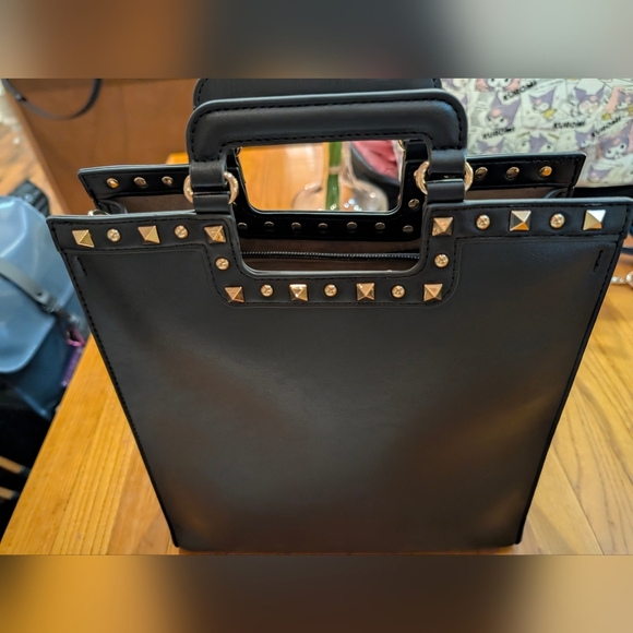 Black Diana leather purse (crossbody or tote) - Picture 4 of 12